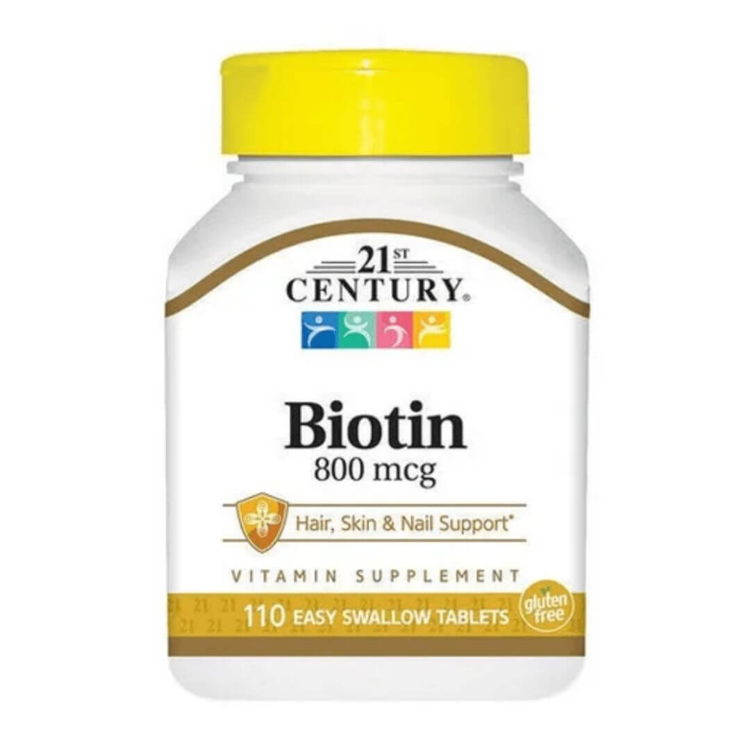 Biotina 21st Century - 110 tabletes de 800mcg