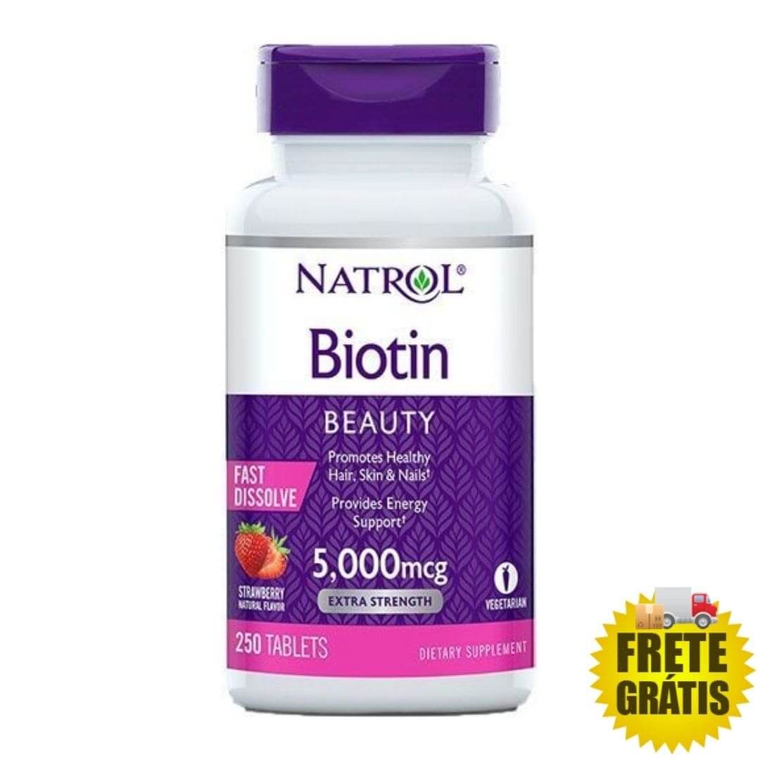 Biotina Natrol 5000mcg - 250 tabletes