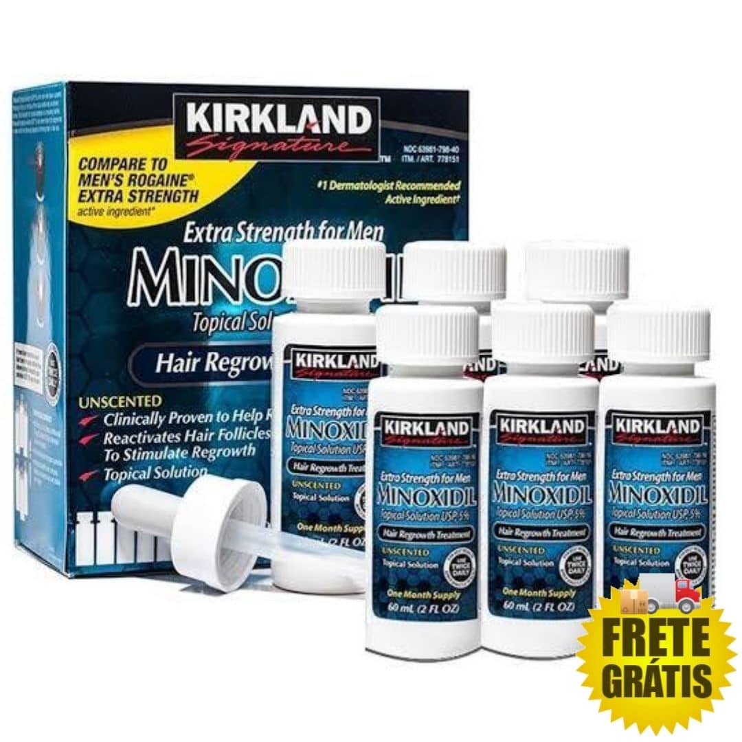 Caixa Minoxidil Kirkland 5% - 6 meses