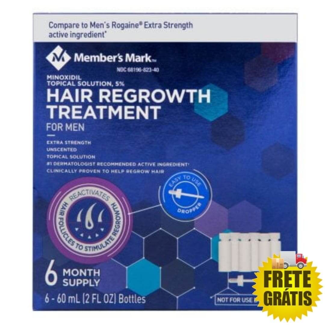 Minoxidil Member's Mark 5% - 1 caixa para 6 meses