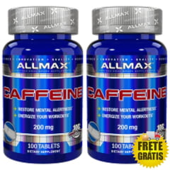 2 Potes Cafeína Anidra Allmax - 200 tabletes de 200mg