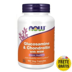 Glucosamina e Condroitina com MSM NOW Foods - 180 cápsulas