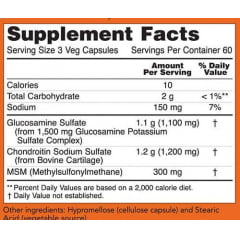 Glucosamina e Condroitina com MSM NOW Foods - 180 cápsulas